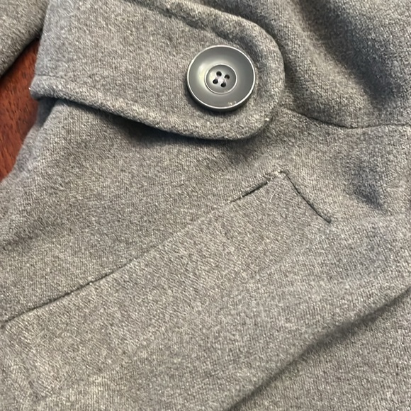 Tulle Anthropologie Cropped Pea Coat Marley Gray Medium - Picture 9 of 11